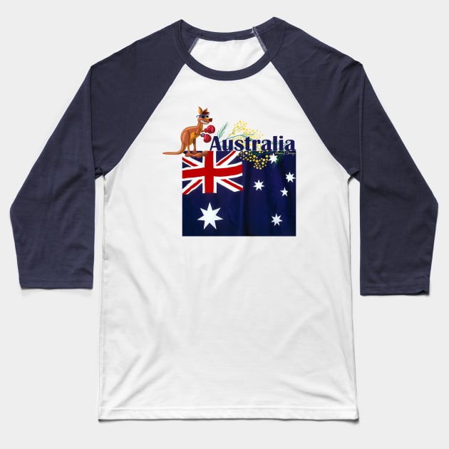 Australia Day Baseball T-Shirt by ellenaJ